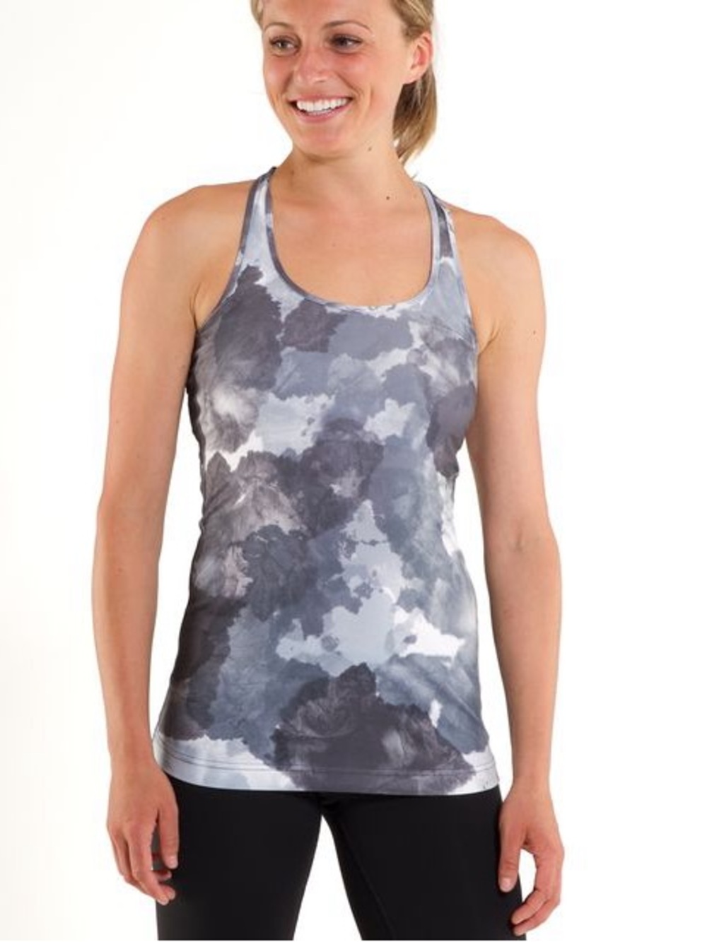 Lululemon Cool Racerback Tank Top in the White Coal Tinted Canvas Super